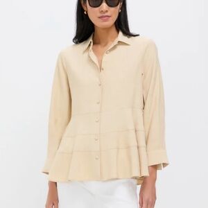 Pomander Place by Tuckernuck "Ashlen" Blouse - Tan - Size XL - New with Tags